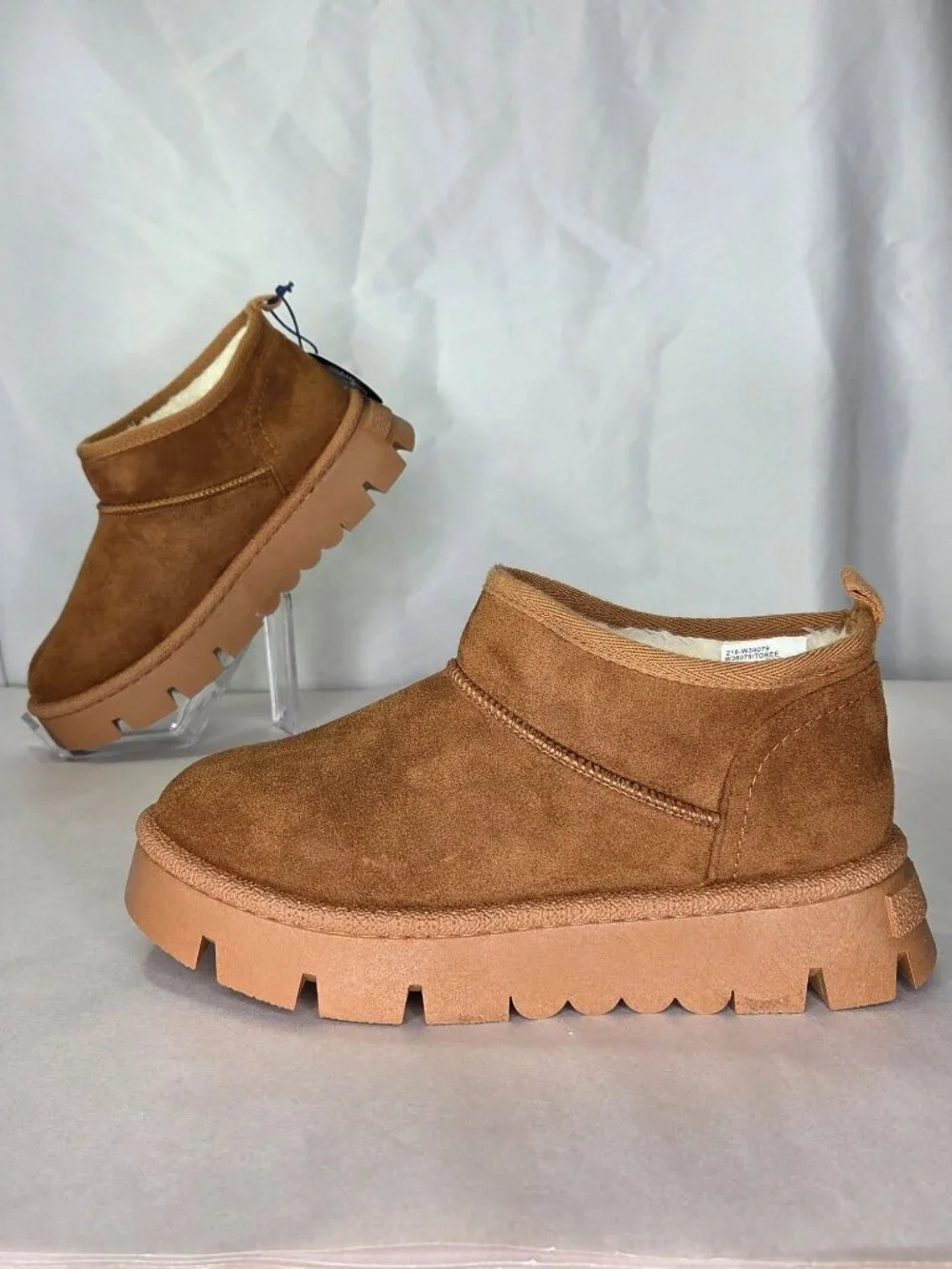White Mountain Toree Faux Fur Booties (Chestnut) - Size 6.5 M